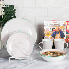 Masflex by Winland 8PCS Renaissance Dinner Set Made of Tempered Glass & Microwavable Safe ZN-1024