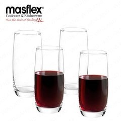 Masflex by Winland 4 Pieces 500 ml Glass Tumbler made of Durable and High-Quality Pure Glass CK-017