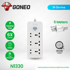 Bull/Goneo by Winland N-Series Extension Cord 3-Gang, 4-Gang, 5-Gang & 6-Gang 1.5M/5M American 3-pin