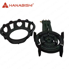 Hanabishi by Winland Cast Iron Gas Stove 3-Adjustable Gas Valves 3 Burner Rings 220mm HCI-60