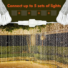 Firefly by Winland LED Christmas Curtain Lights Warm White Might Sky 15.5W 200LED 2.7mx0.9m