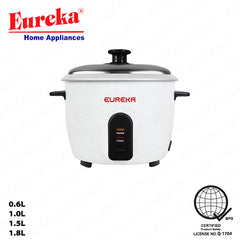 Eureka by Winland 0.6L-1.8L Drum Type Rice Cooker Aluminum Inner Pot without Steamer A-Series