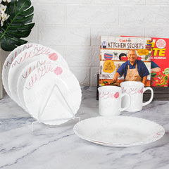 Masflex by Winland 8 Piece Contour Opal Dinnerware Plate Set Microwave Safe JT-61