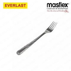 Everlast/Masflex by Winland Stainless Steel 12Piece Set Table Spoon & Fork Dotted, Plain, Curve Dots
