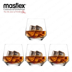 Masflex by Winland 4 Pieces 400 ml Whiskey Glass made of Durable and High-Quality Pure Glass CK-612