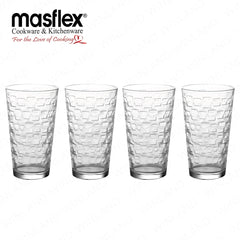 Masflex by Winland 4 Pieces 473 ml / 16 oz Deluxe Tumbler Drinking Set 8.8 x 8.8 x 14.7cm GG-GC-FG