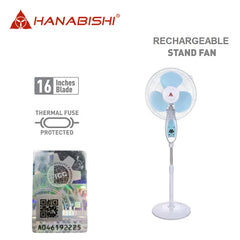 Hanabishi by Winland 16inches Multi-Function Rechargeable Stand Fan/Electric Fan HRSF-16USB