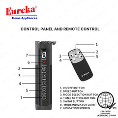 Eureka by Winland 16inches Convertible Fan / Electric Fan with Remote ERF-16