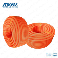 Royu by Winland PVC Electrical Flexible Hose 1/2inch Corrugated Pipe 20-25mm x 100M (Orange)