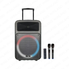 Konzert by Winland 12" 400W Portable Trolley Speaker w/ USB/SD FM Radio BT & 2 Wireless Mic PA-12MK2