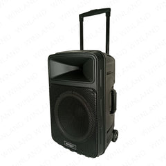 Konzert by Winland 12" 400W Portable Trolley Speaker w/ USB/SD FM Radio BT & 2 Wireless Mic PA-12MK2
