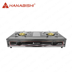 Hanabishi by Winland Double Burner Gas Stove Color-coated Stainless Steel Body, GGS-500SS