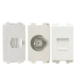 Royu by Winland Wide Series Telephone Modular Jack, Cable TV Socket & LAN Outlet