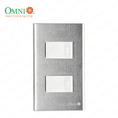 Omni by Winland 2PCS 1-Way Switch in Stainless Plate 16A(250~) Illuminated & Not Illuminated