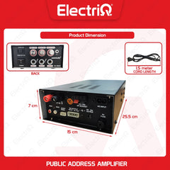 Electriq | Audioline Amplifier Input-AC200-240V DC12V P.M.P.O. 200W W/O Bluetooth