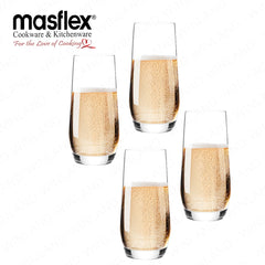 Masflex by Winland 4 Pieces 550 ml Glass Tumbler made of Durable and High-Quality Pure Glass CK-615