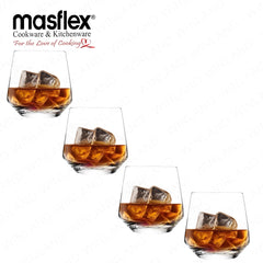 Masflex by Winland 4 Pieces 400 ml Whiskey Glass made of Durable and High-Quality Pure Glass CK-612