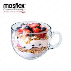 Masflex by Winland 4 Pieces 420 ml/14 oz Glass Extra Large Mug Set GG-2515CM/O