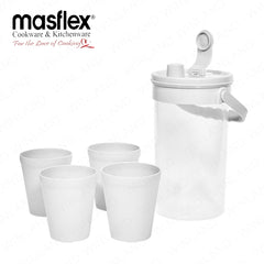 Masflex by Winland 1.4 Liters/1400ml Round Portable Pitcher with 4 Cups(286ml) ZX-2312