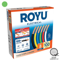 Royu by Winland THHN/THWN Stranded Wire 8.0mm2 08-AWG Stranded 100 meters Pure Copper RTN8A
