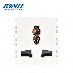 Royu by Winland Wide Series Flat Pin, International Outlet, Duplex Universal Outlet with Ground