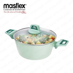 Masflex by Winland Pistachio Series Forged Casserole with Tempered Glass Lid 20 | 24 | 28cm