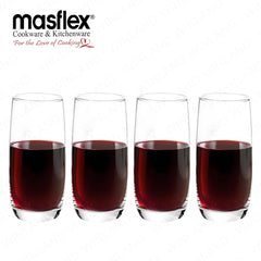 Masflex by Winland 4 Pieces 500 ml Glass Tumbler made of Durable and High-Quality Pure Glass CK-017