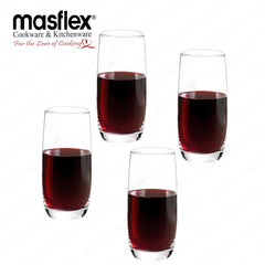 Masflex by Winland 4 Pieces 500 ml Glass Tumbler made of Durable and High-Quality Pure Glass CK-017