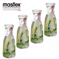 Masflex by Winland 4 Pieces Mini Carafe Bottle Set 0.45 Liters / 450ml / 15oz ZW-3247