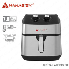Hanabishi by Winland 7L Air Fryer Manual Control Settings 50-200° Celsius HAFRYER-70SSM