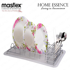 Home Essence by Masflex Compact Dish Organizer | Dish Rack with Utensil Holder CH-1109