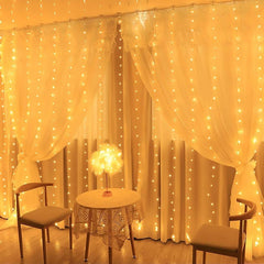 Firefly by Winland LED Christmas Curtain Lights Warm White Steady 30W 400-Lights 5.4m x 0.9m