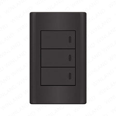 Royu by Winland Plano Series 1, 2, 3 Gang Switches Set, Outlets, Dark Wood & Dark Gray