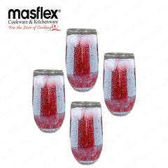 Masflex by Winland 4 Pieces 400 ml Glass Tumbler made of Durable and High-Quality Pure Glass CK-012