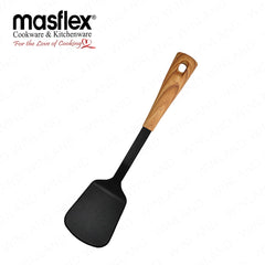 Masflex by Winland Kitchen Utensil Solid Turner with Nylon Head & Wooden Handle HI-043