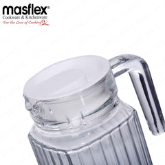 Masflex by Winland 1.1 Liters / 1100 ml Fridge Glass Pitcher Water Bottle with Lid HF-B123