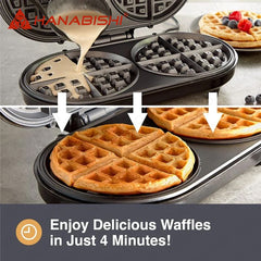 Hanabishi by Winland 8-Slice Belgian Waffle Maker with Non-stick Toasting Surface 1200Watts HSM-90W