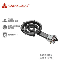 Hanabishi by Winland Auto-Ignition Cast Iron Gast Stove 2 Burner Rings Burner Size 241mm HCI-31