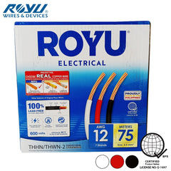 Royu THHN/THWN Stranded Wire 3.5mm² RTN12A Stranded 75 meters Pure Copper 12-AWG