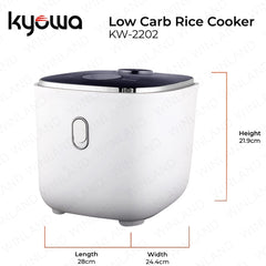 Kyowa by Winland 6 Cups Capacity Low Carb Rice Cooker with 6-Preset Modes 600W KW-2202