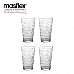 Masflex by Winland 4 Pieces 473 ml / 16 oz Deluxe Tumbler Drinking Set 8.8 x 8.8 x 14.7cm GG-GC-FG