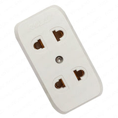 Royu 2-Gang Surface Type Universal Electrical Outlet 10A/250V~ REDOU102 | REDOU102/B