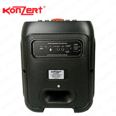 Konzert by Winland 8ON Woofer BT,FM,OTG,MSD,AUX In,Guitar Input, 1 Wireless Mic & & 1 Headworn Mic 1800W PMPO, USB, Bag OTG-8+