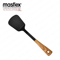 Masflex by Winland Kitchen Utensil Solid Turner with Nylon Head & Wooden Handle HI-043