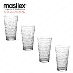 Masflex by Winland 4 Pieces 473 ml / 16 oz Deluxe Tumbler Drinking Set 8.8 x 8.8 x 14.7cm GG-GC-FG