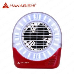 Hanabishi by Winland 5inch Rechargeable Fan Portable Handle for Outdoor Use with LED Light HRF-5USB