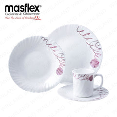 Masflex by Winland 8 Piece Contour Opal Dinnerware Plate Set Microwave Safe JT-61