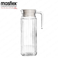 Masflex by Winland 1.1 Liters / 1100 ml Fridge Glass Pitcher Water Bottle with Lid HF-B123