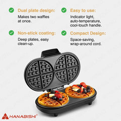 Hanabishi by Winland 8-Slice Belgian Waffle Maker with Non-stick Toasting Surface 1200Watts HSM-90W