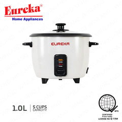 Eureka by Winland 0.6L-1.8L Drum Type Rice Cooker Non-Stick Inner Pot without Steamer Ivory Series